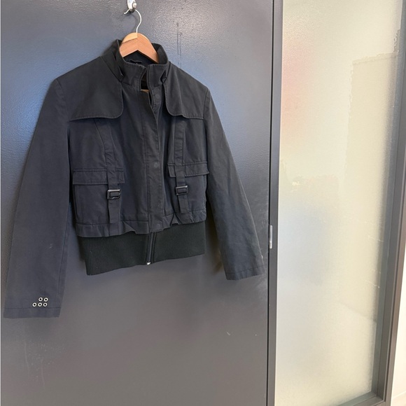 Soia & Kyo L GUC soft black Bomber Jacket with Military-Inspired Design - Picture 15 of 15